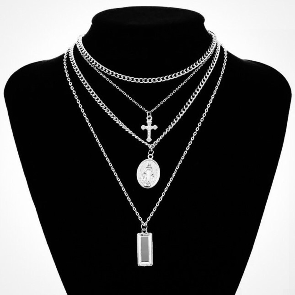 Jesus Cross Multi-Layer Necklace